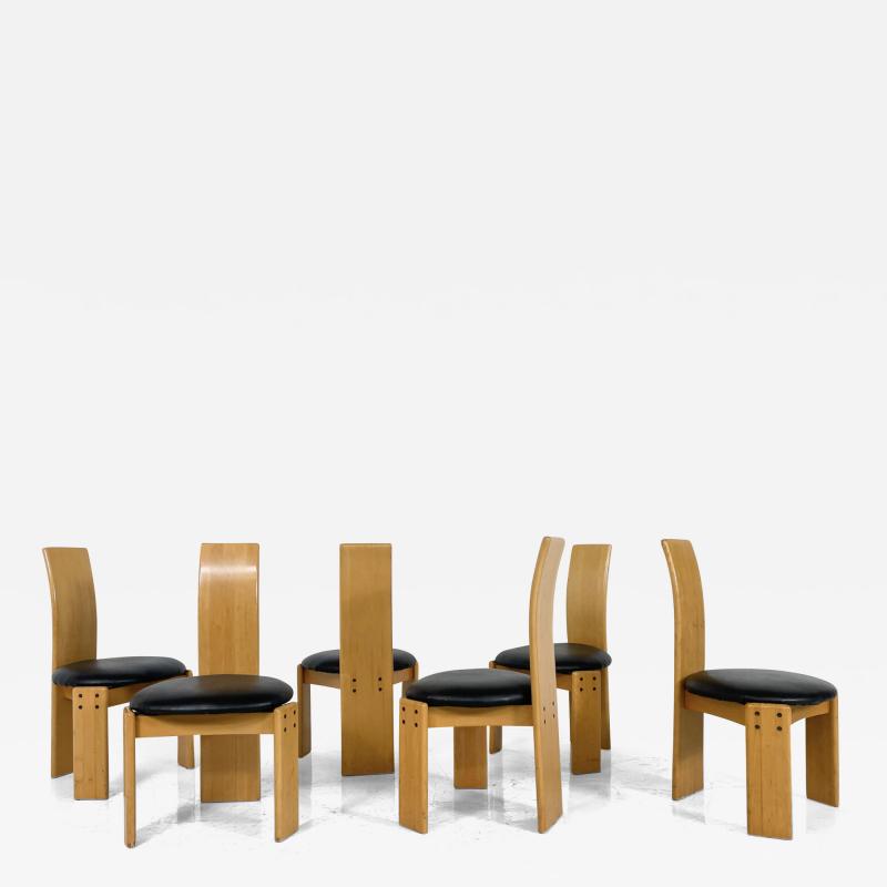 Mario Marenco Set of 6 Dining Chairs by Mario Marenco for Mobil Girgi Italy 1970s