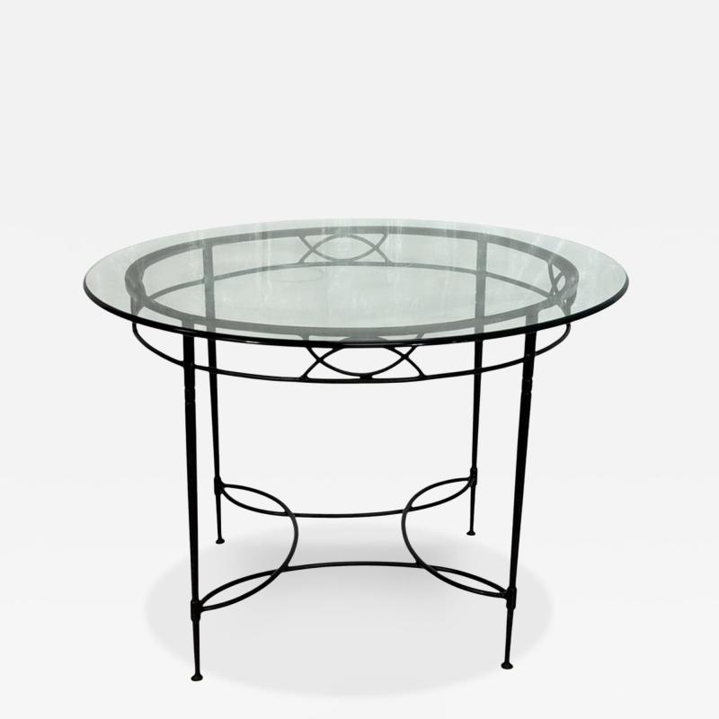 Mario Papperzini Mario Papperzini for Janus et Cie Iron Glass Round Dining Table