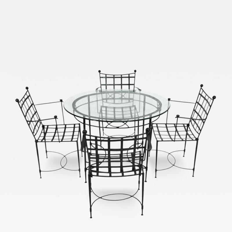 Mario Papperzini Mario Papperzini for Janus et Cie Iron Outdoor Dining Set Table 4 Chairs