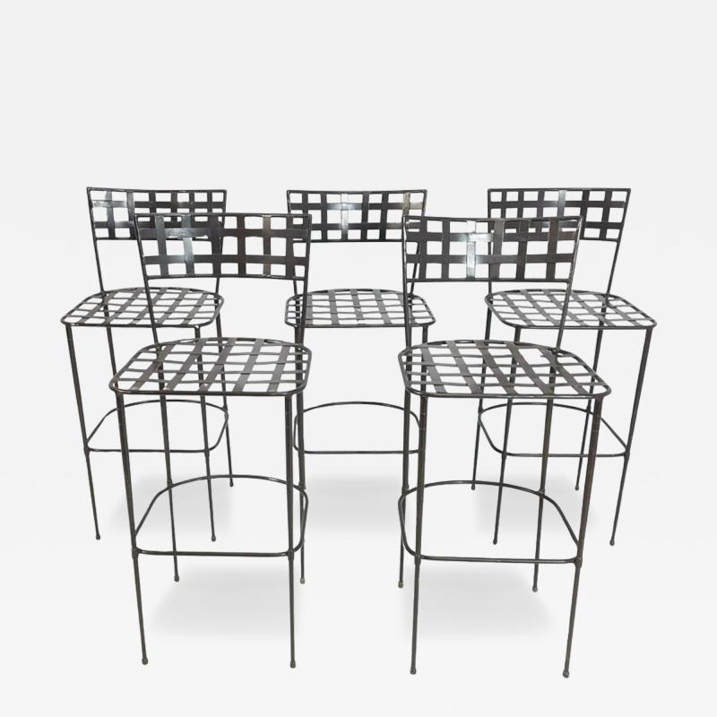 Mario Papperzini Set of 5 Barstools in Solid Steel by Amalfi Furniture after Mario Papperzini 