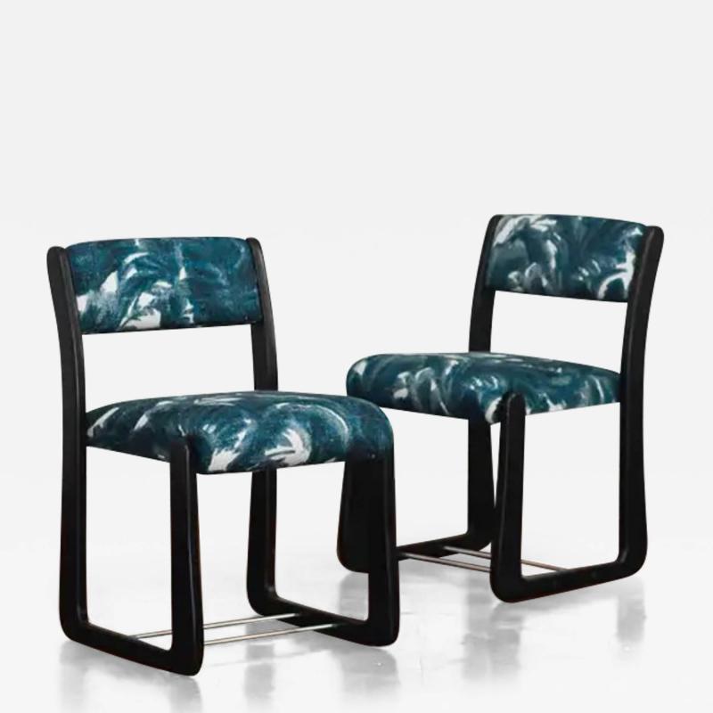 Mario Sabot Set Of 6 Chairs In The Style Of Mario Sabot With Cushions In Dedar Fabric