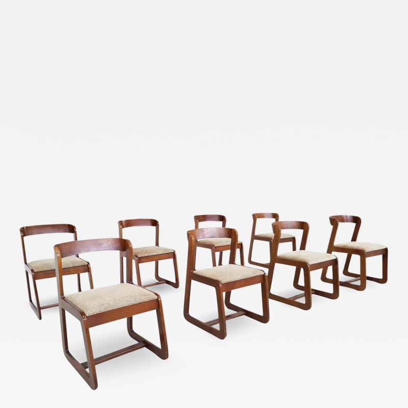 Mario Sabot Set of 8 Mid Century Dining Chairs by Mario Sabot