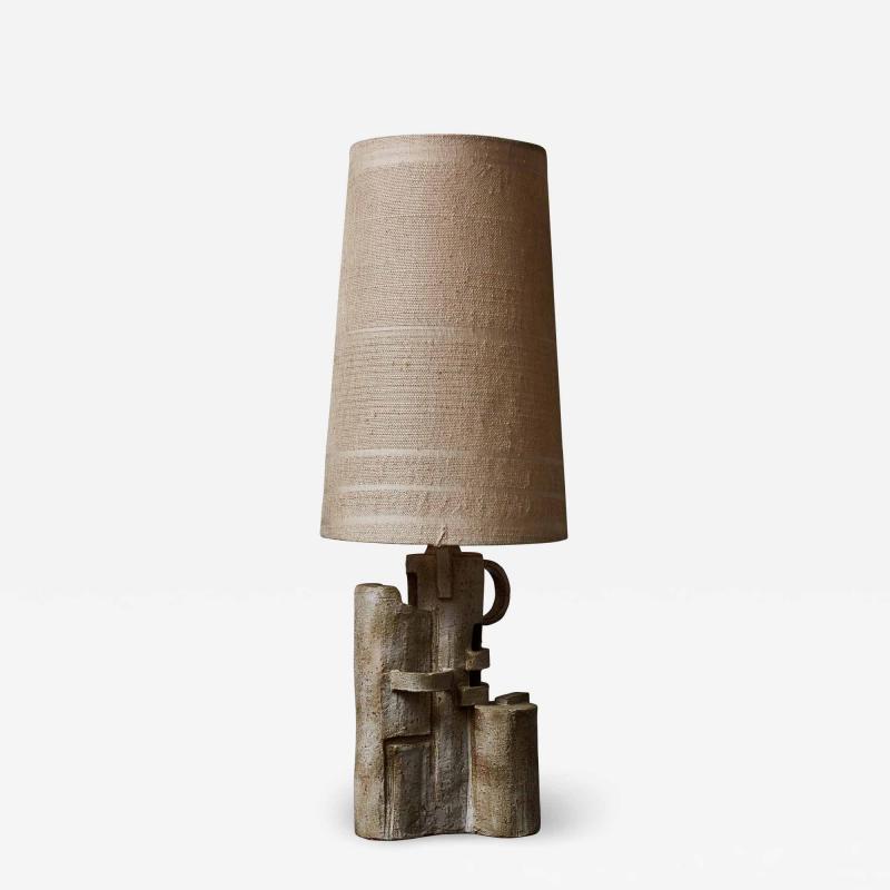 Marius Bessone Important Table Lamp in Glazed Ceramic by Marius Bessone