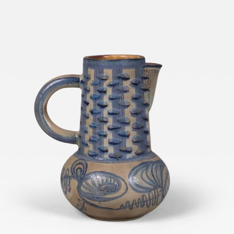 Marius Bessone Large painted pottery pitcher France