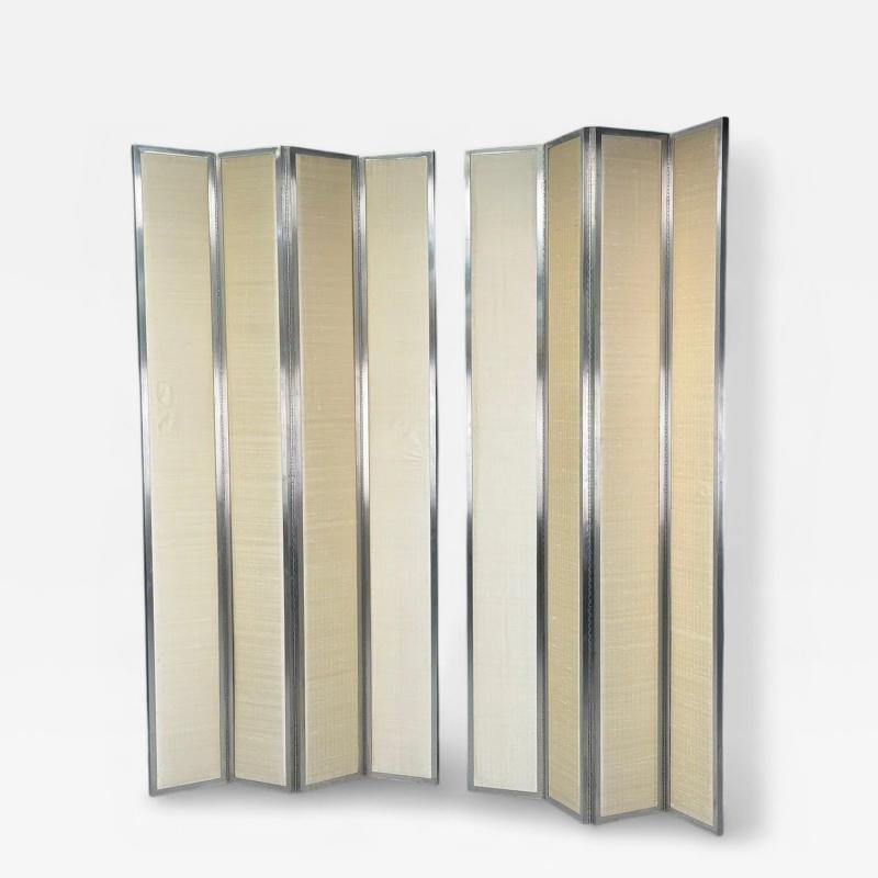 Mark Hampton Steel Fabric Modern Room Dividers USA c 1980s