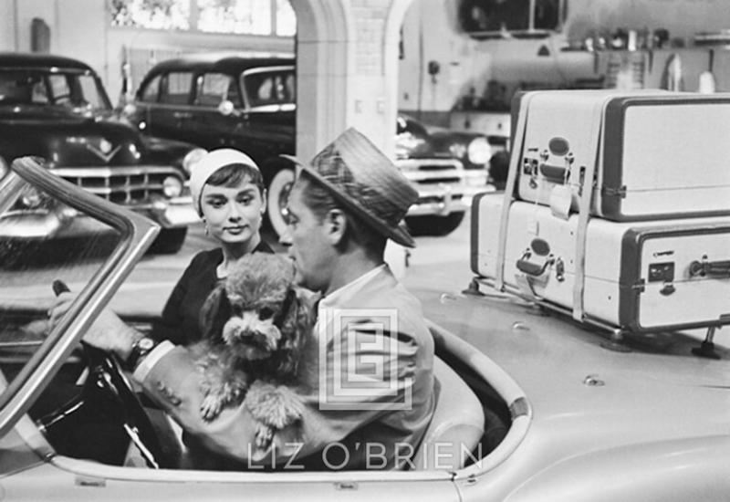 Mark Shaw Audrey Hepburn in Convertible with Bill Holden 1953 