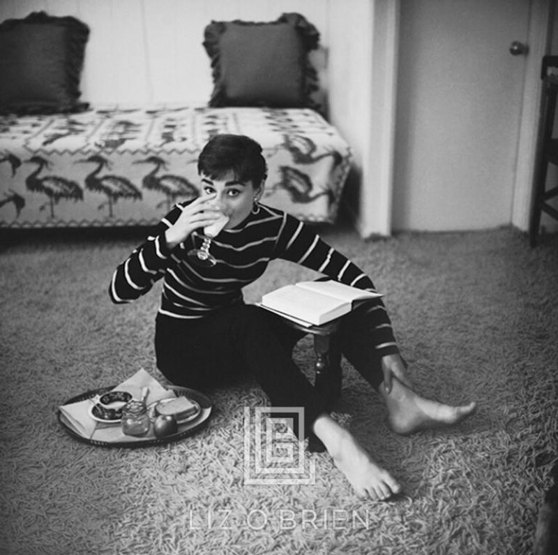 Mark Shaw Audrey Hepburn in Striped Sweater 1954