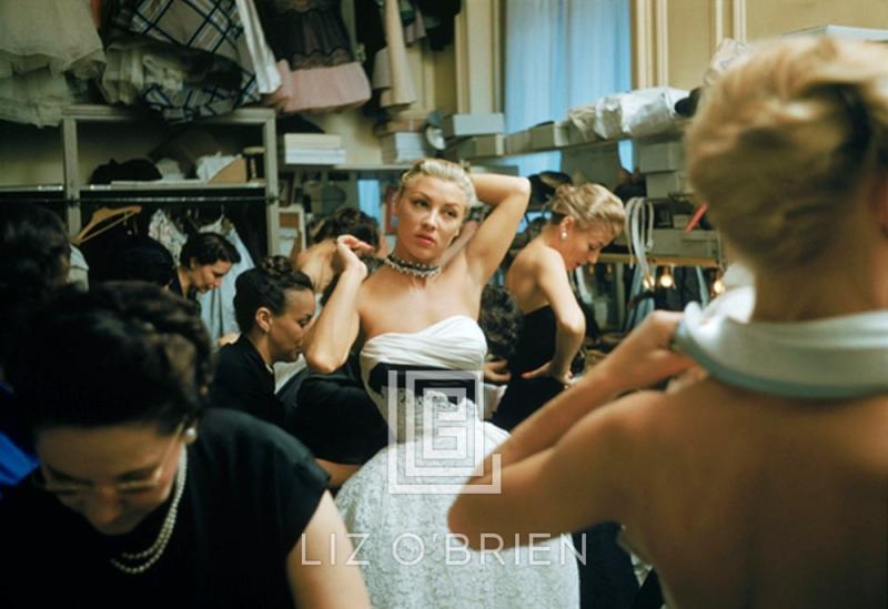 Mark Shaw Backstage Balmain Blonde in Choker 1954