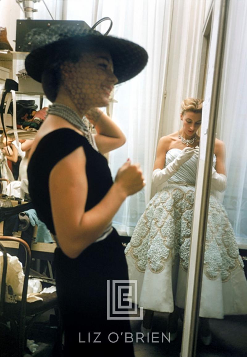 Mark Shaw Backstage Mirror Girls in Black and White 1954