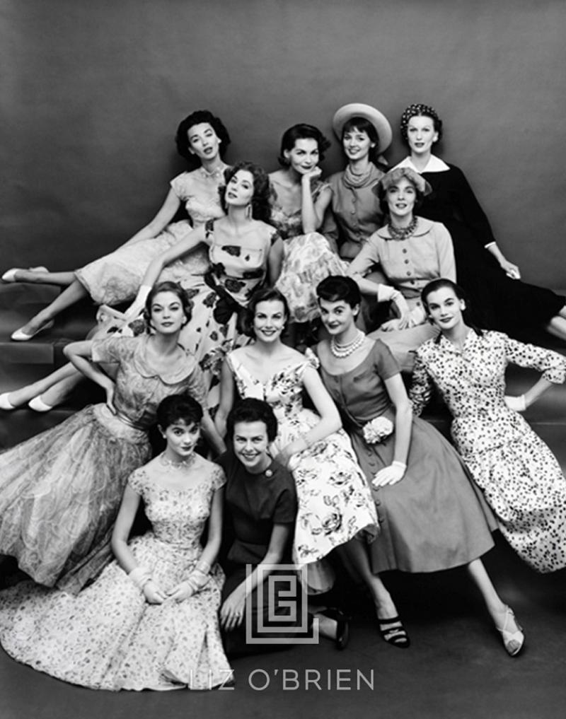 Mark Shaw Eileen Ford Poses with Models 1954