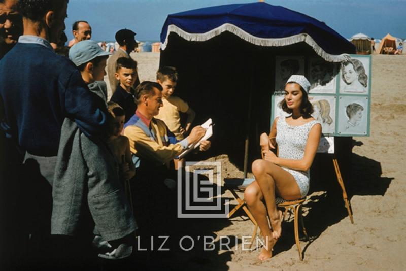 Mark Shaw Givenchy clad Model is Sketched at Trouville