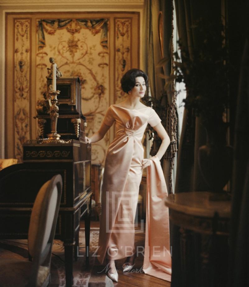 Mark Shaw Jacqueline de Ribes in Peach Dior Gown 1959