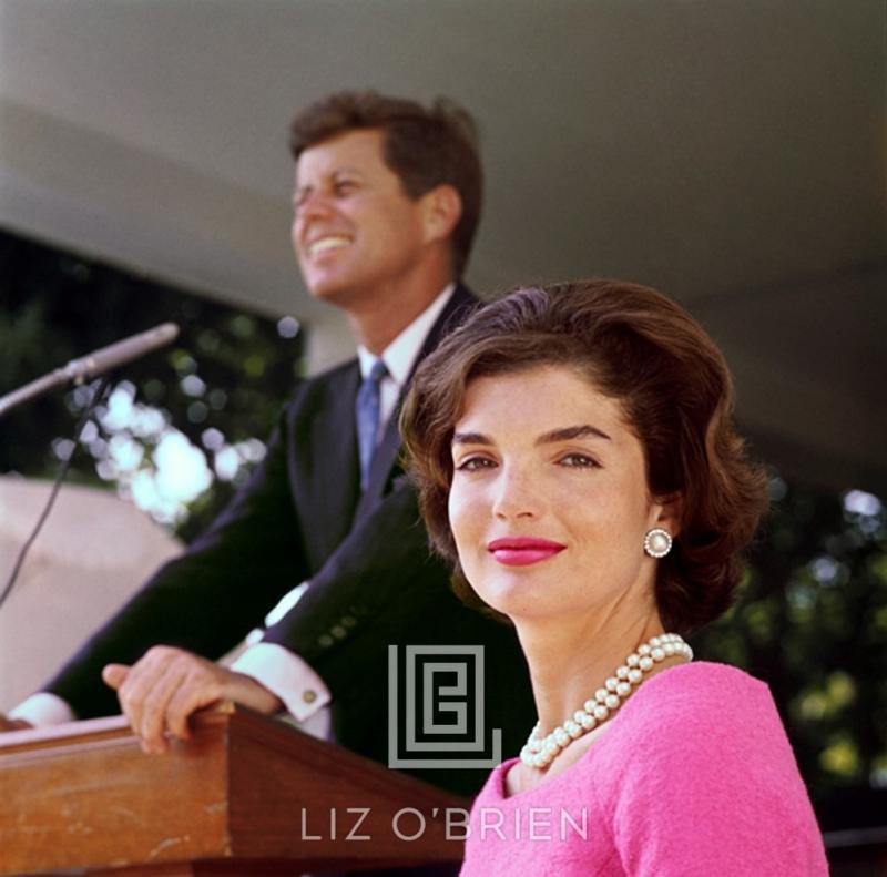 Mark Shaw Kennedy Jackie in Pink Dress John at Podium