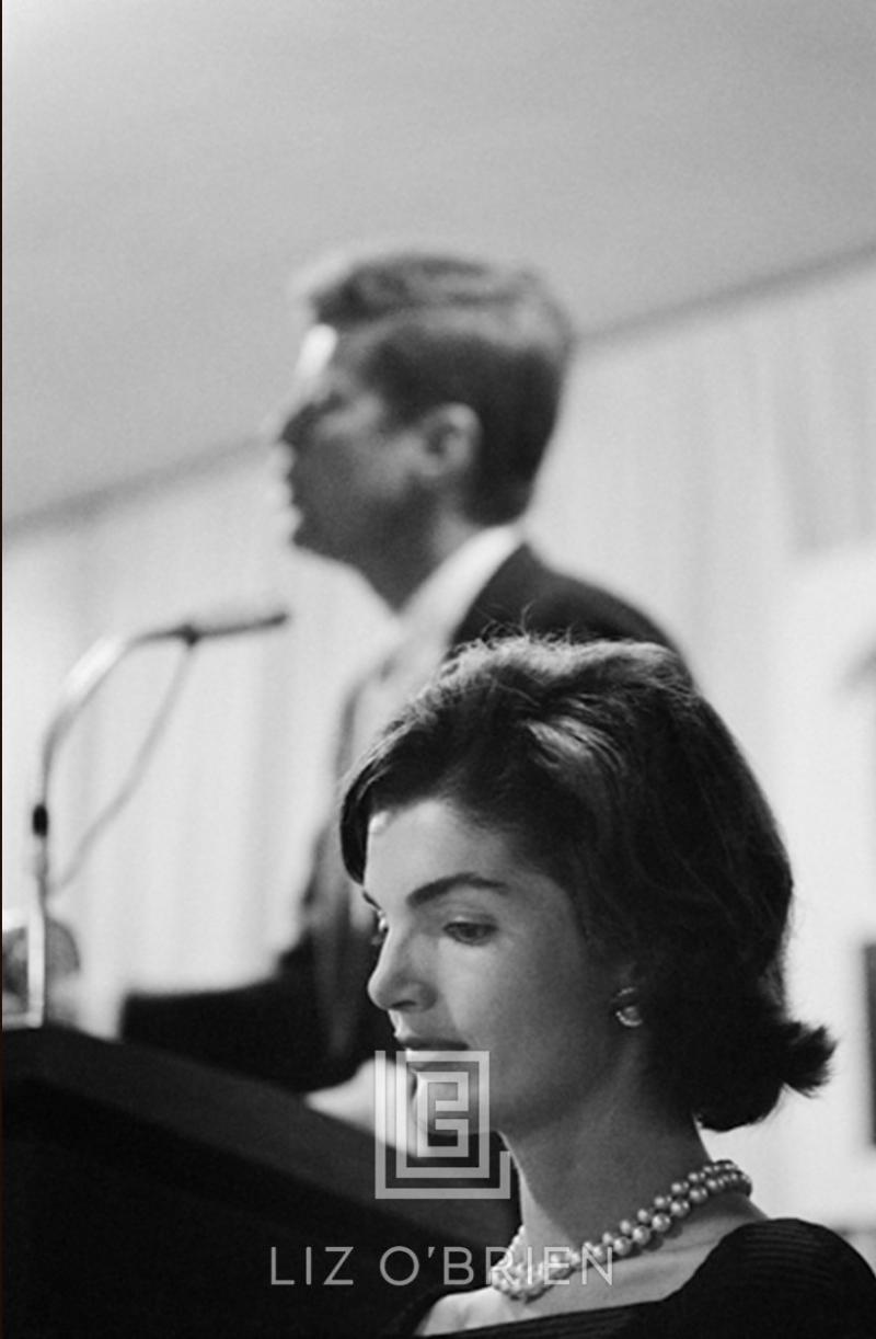 Mark Shaw Kennedy Jackie with JFK at Podium 1959