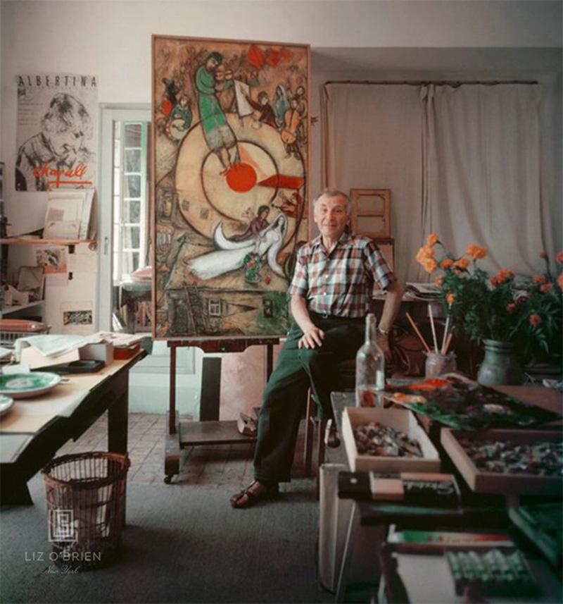 Mark Shaw Marc Chagall in His Studio in Vence France