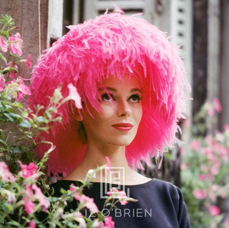 Mark Shaw Mod Girl Pink Marabou Hat 1958