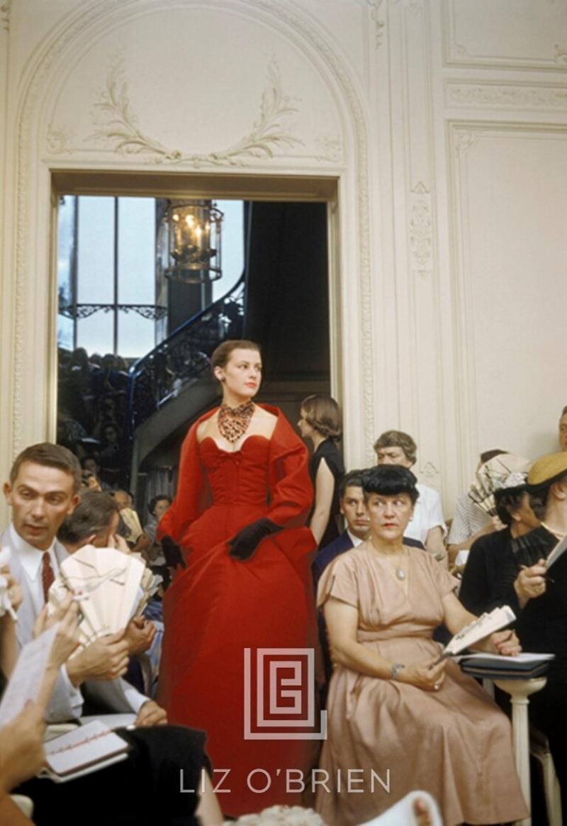 Mark Shaw Salon Dior Portobello Red Gown 1954