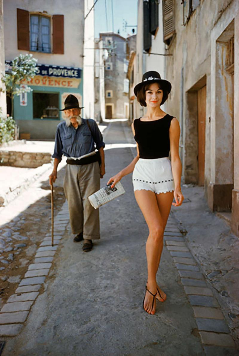 Mark Shaw St Tropez Model in Shorts with Admirer