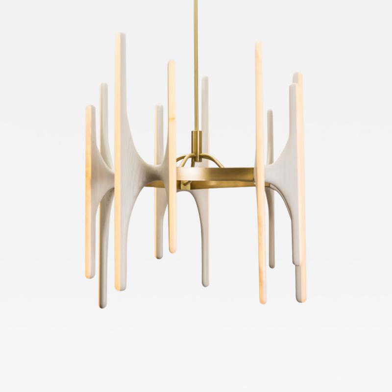 Markus Haase Markus Haase Bleached Ash and Onyx Chandelier USA 2017