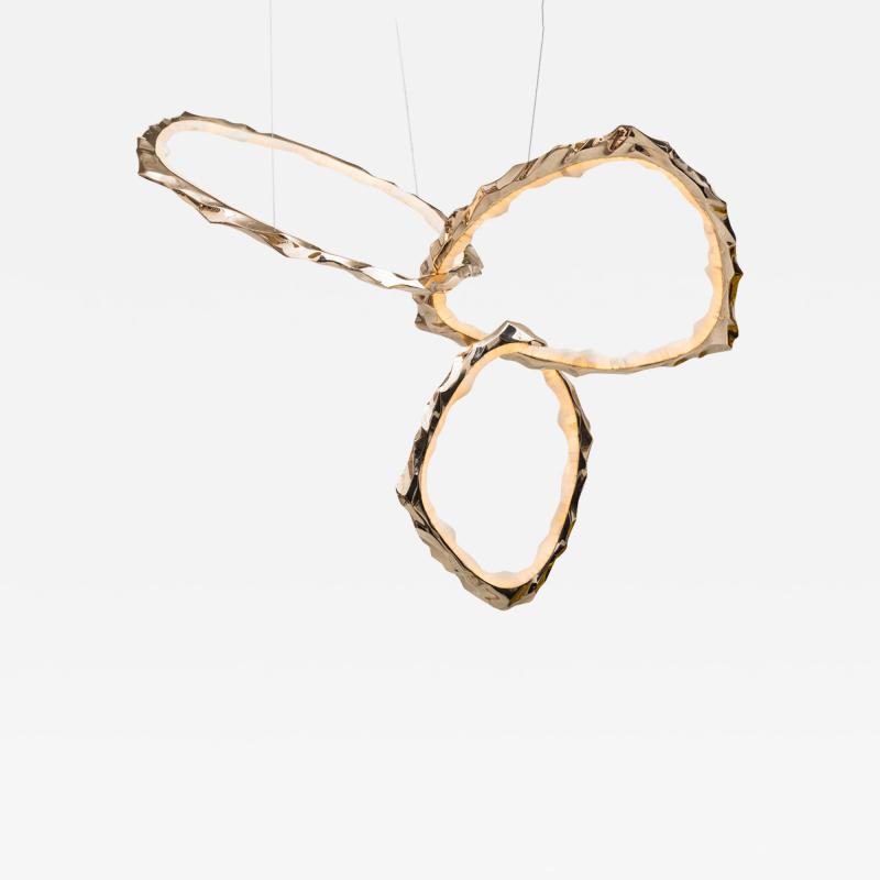 Markus Haase Markus Haase Bronze and Onyx Circlet Chandelier USA 2018