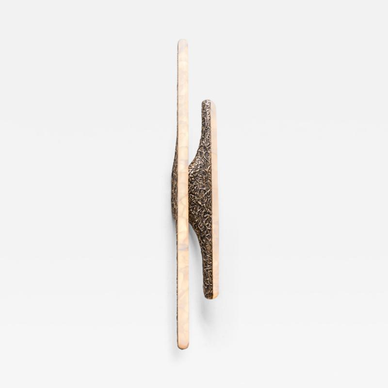 Markus Haase Markus Haase Sculptural Sconce in Textured Bronze and Onyx USA 2019