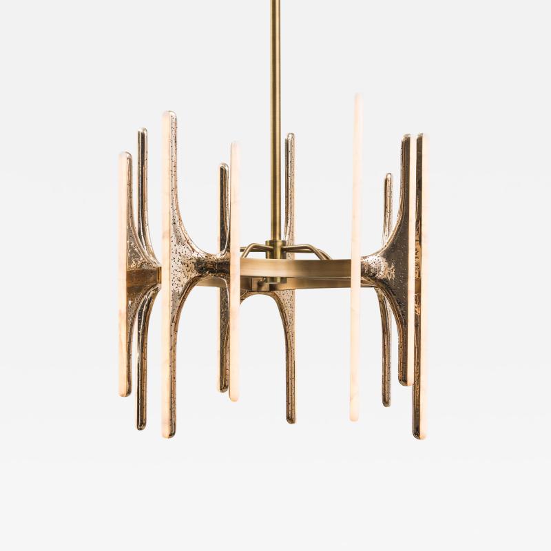 Markus Haase Markus Haase Wormed Bronze 5 arm Chandelier DE 2020