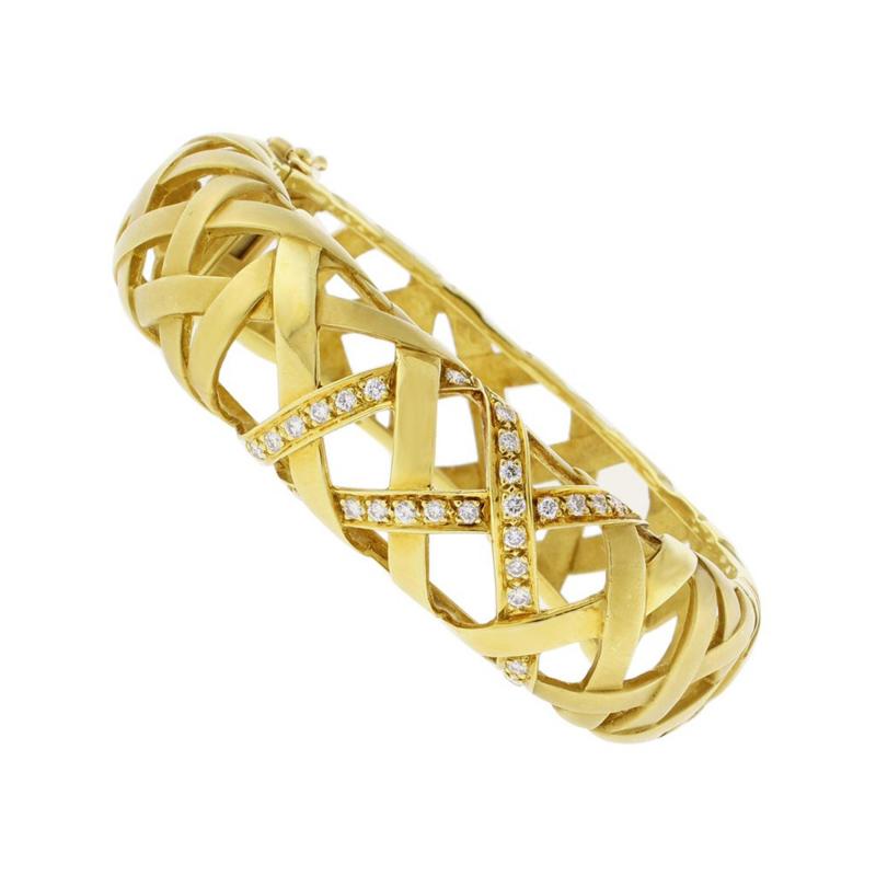 Marlene Stowe Marlene Stowe Crisscross Diamond Bangle Bracelet