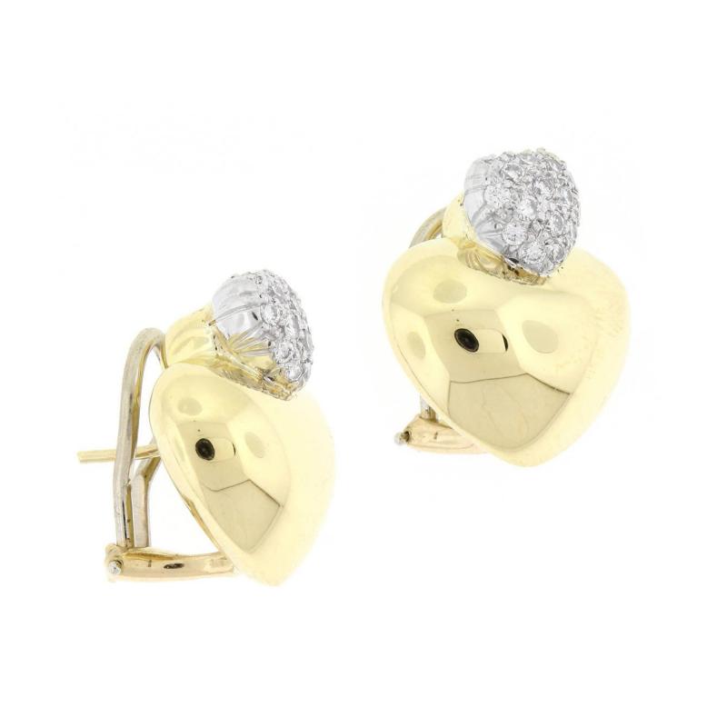 Marlene Stowe Marlene Stowe Double Heart Diamond Gold Earrings