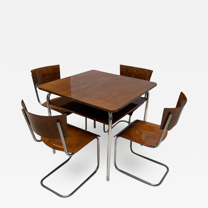 Mart Stam Bauhaus Seating Group by Mart Stam Steeltubes and Wood German Czech circa 1930