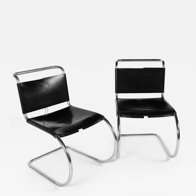 Mart Stam for Fasem Model S33 Mid Century Leather and Chrome Cantilever Chairs
