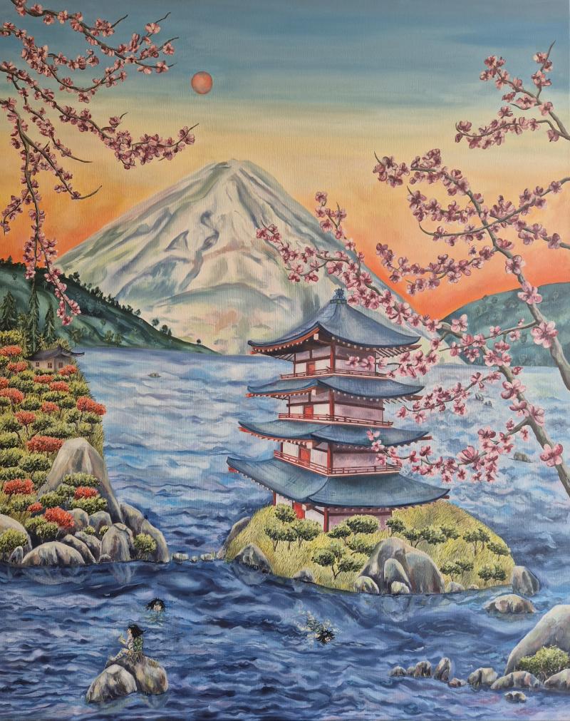 Marta Uszakow Mount Fuji and the Three Swimming Kappas