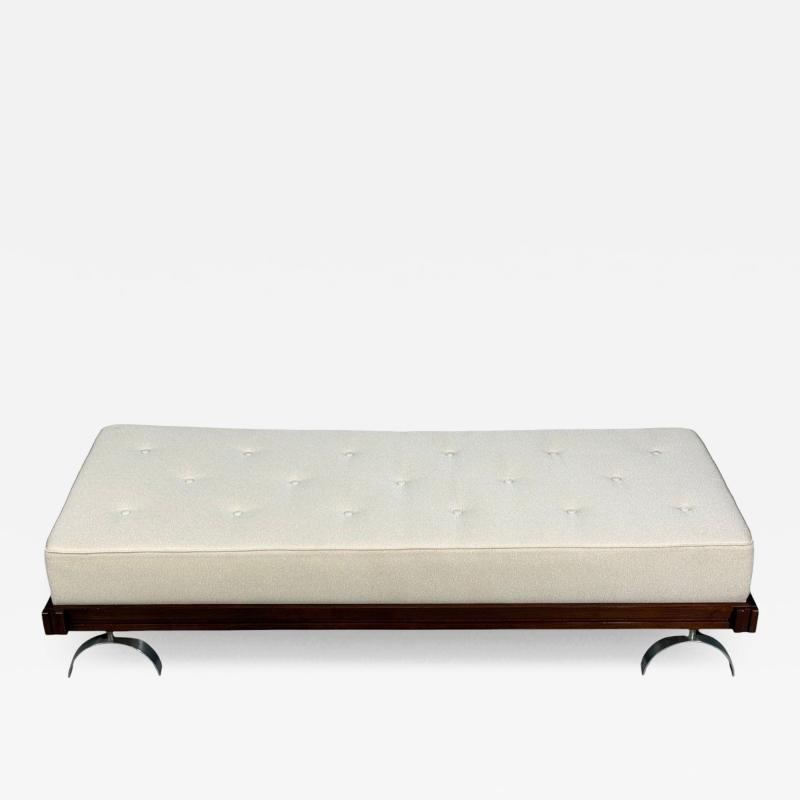 Martin Borenstein Martin Borenstein Daybed Walnut Steel Beige Upholstery USA 1960s