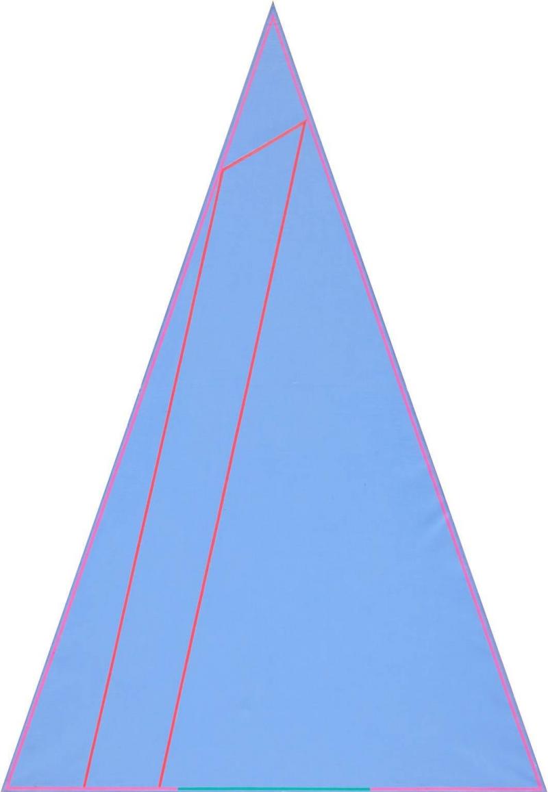 Martin Canin First Triangle Triangular Historic Color Field Blue Painting ca 1970s