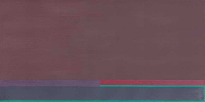 Martin Canin Untitled Historic Burgundy Red and Purple Color Field Oil Painting