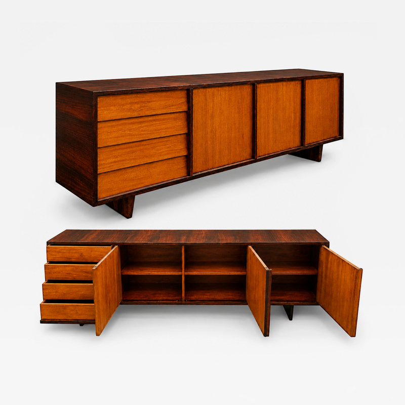Martin Eisler Brazilian Modern Credenza in Rosewood Pau Marfim Att to Martin Eisler 1950s