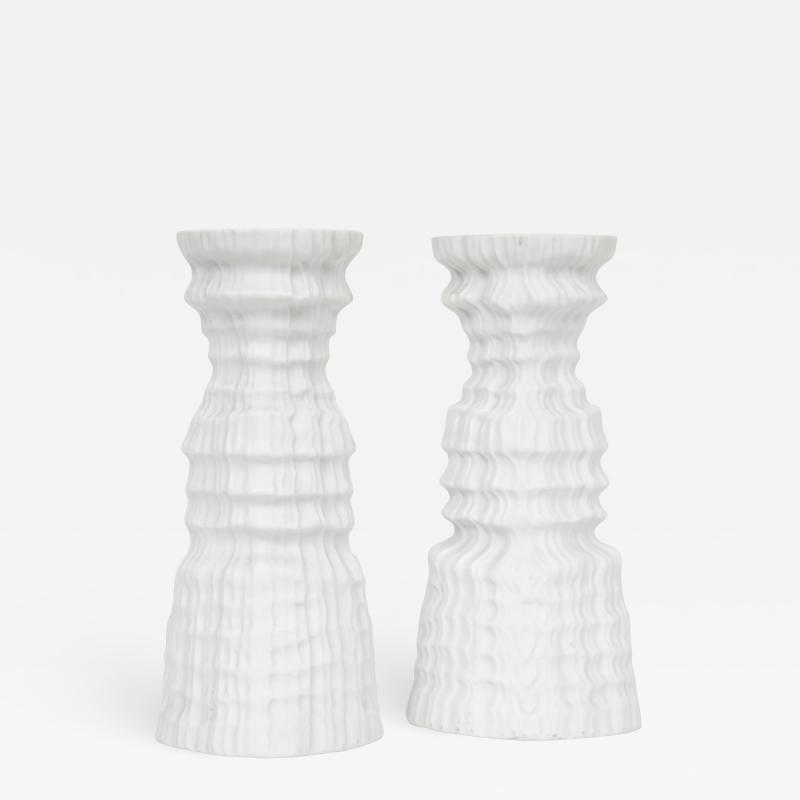 Martin Freyer Glacier Series Candlesticks by Martin Freyer for Rosenthal