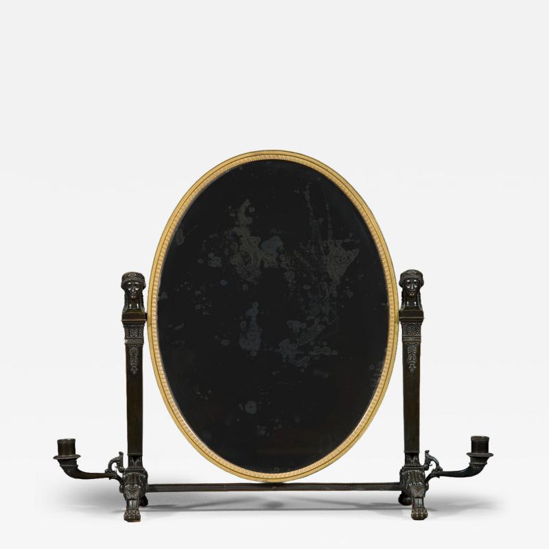 Martin Guillaume Biennais A Gilt and Patinated Bronze Psyche de Table Attributed to Martin Biennais