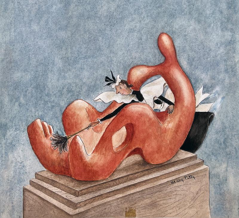 Mary Petty Class Struggle Fay the Maid Cleans Henry Moore New Yorker Magazine 
