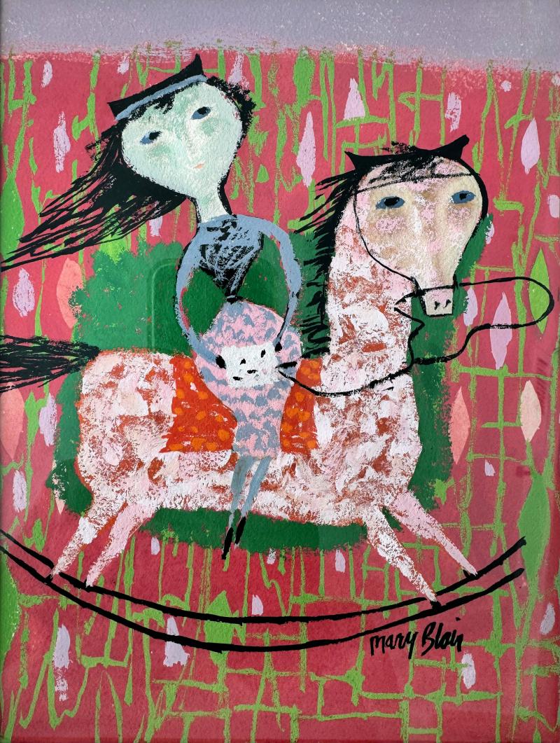 Mary Robinson Blair Mary Blair Original Artwork Girl on Horse
