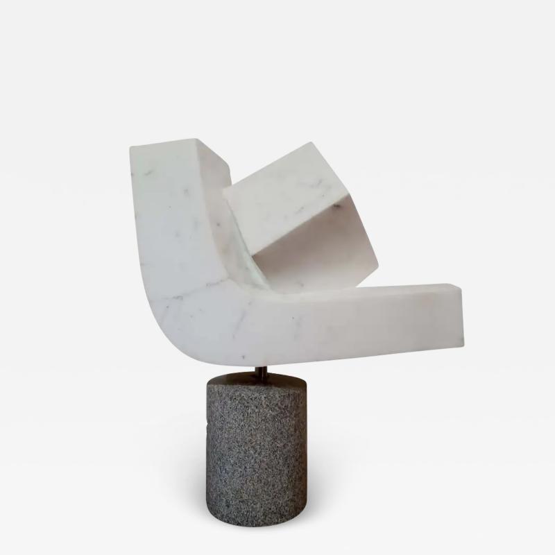 Masami Kodama Masami Kodama Modernist Carrera Marble Granite Steel Sculpture Signed 1970s MCM