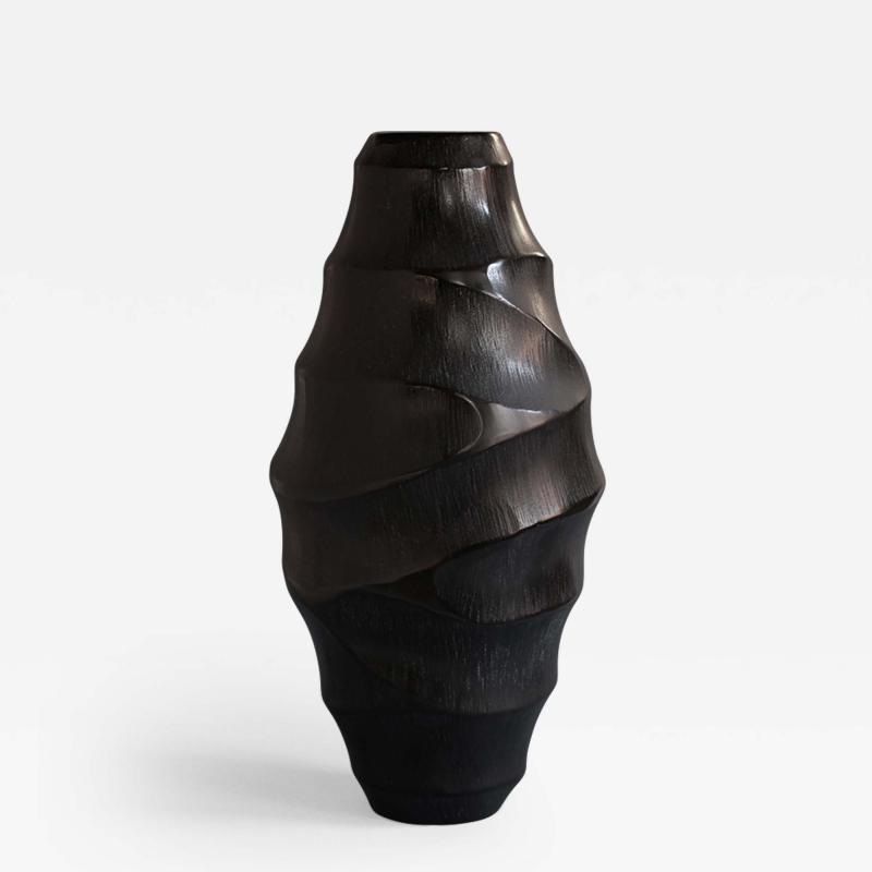 Massimo Micheluzzi Carved Black Vase