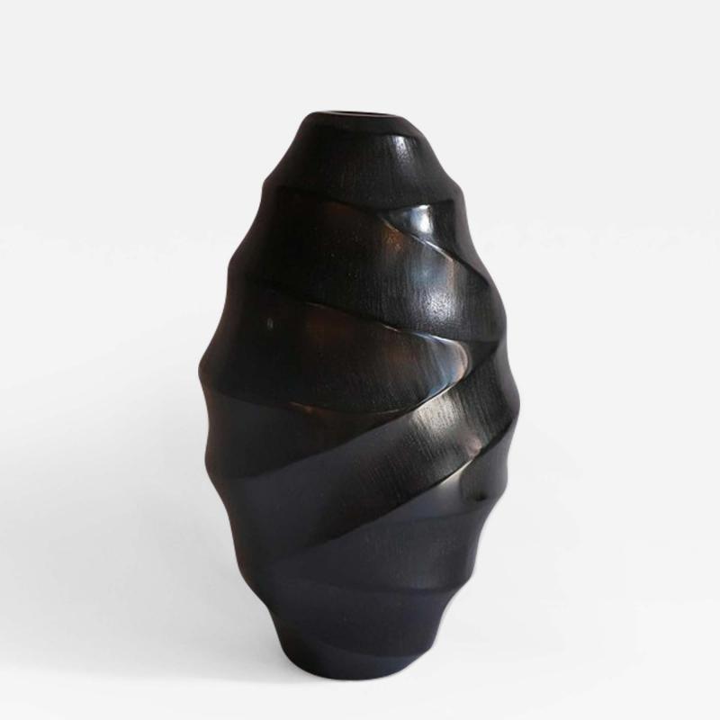 Massimo Micheluzzi Carved Black Vase