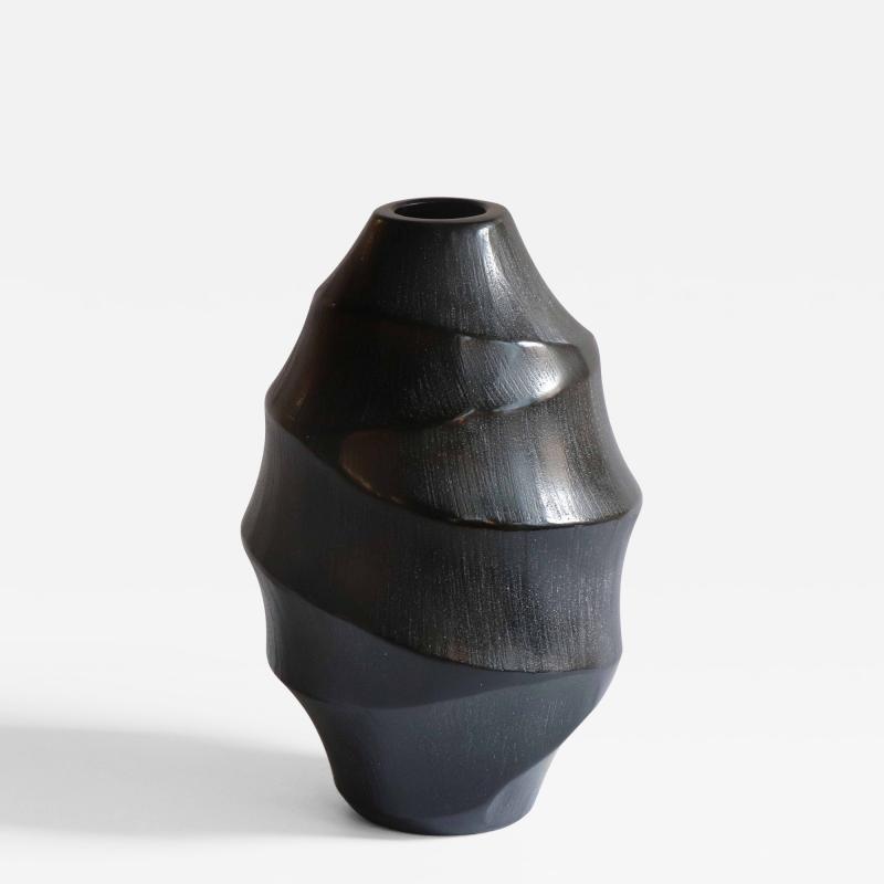 Massimo Micheluzzi Carved Black Vase