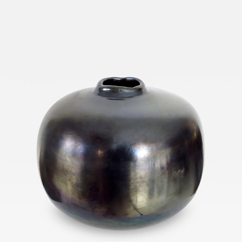 Massimo Micheluzzi Monumental Black Murano Vase 2008