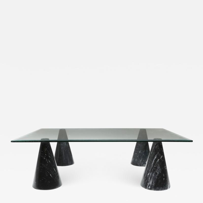 Massimo Vignelli Marble and Glass Coffee Table in the Style of Massimo Vignelli 1970s