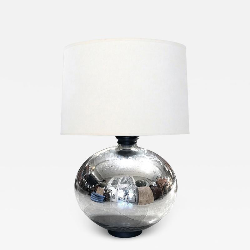 Massive mercury glass spheroid lamp