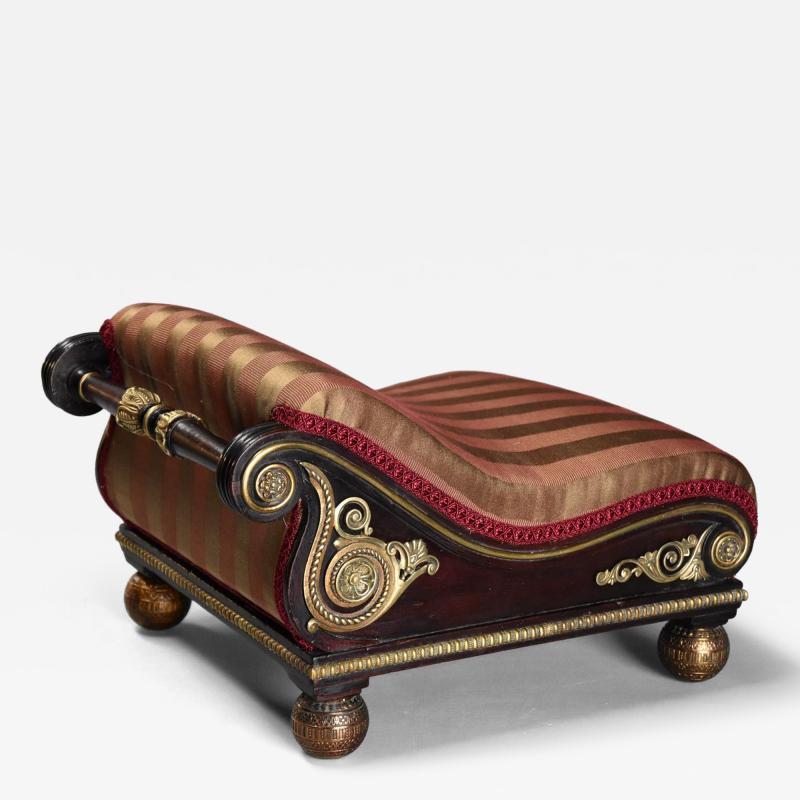 Mathew Gregson Rare Regency Design book mahogany scroll top foot stool