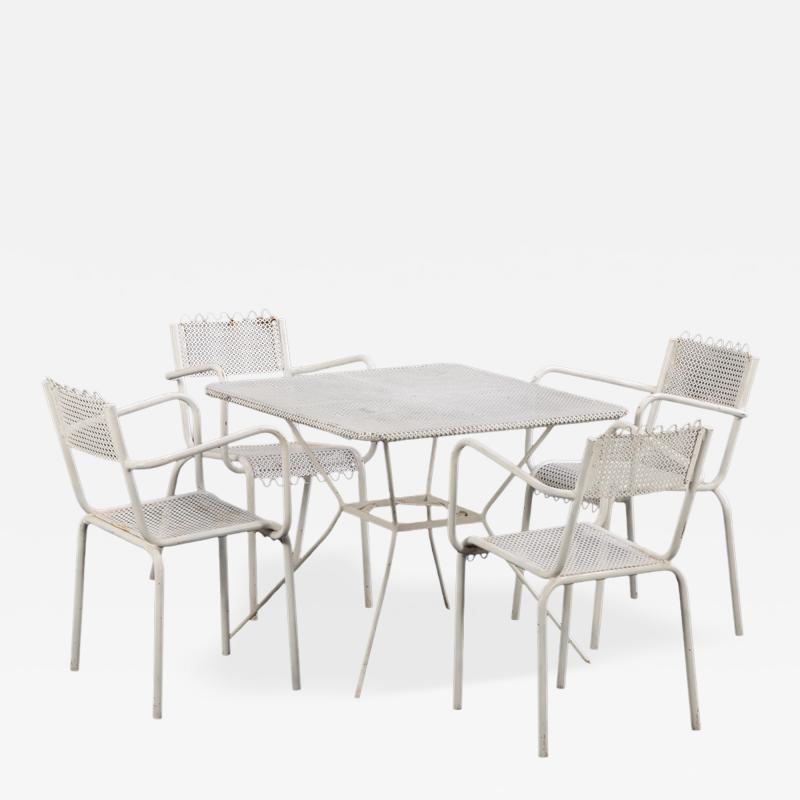 Mathieu Mat got A French Iron Five Piece Patio Set in the Manner of Mathieu Mat got C 1950