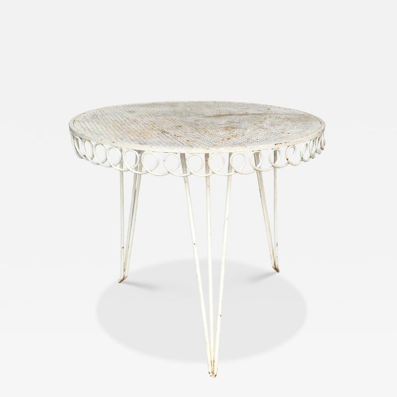 Mathieu Mat got Lacquered iron garden table in the style of Mathieu Mat got France circa 1950