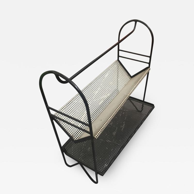 Mathieu Mat got Mathieu Mategot Rarest Black and White Magazine Rack in Perforated Iron